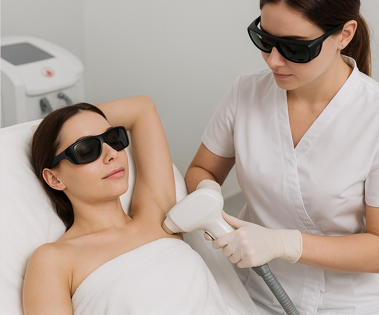 Удаление волос в области подмышки и глубокое бикини