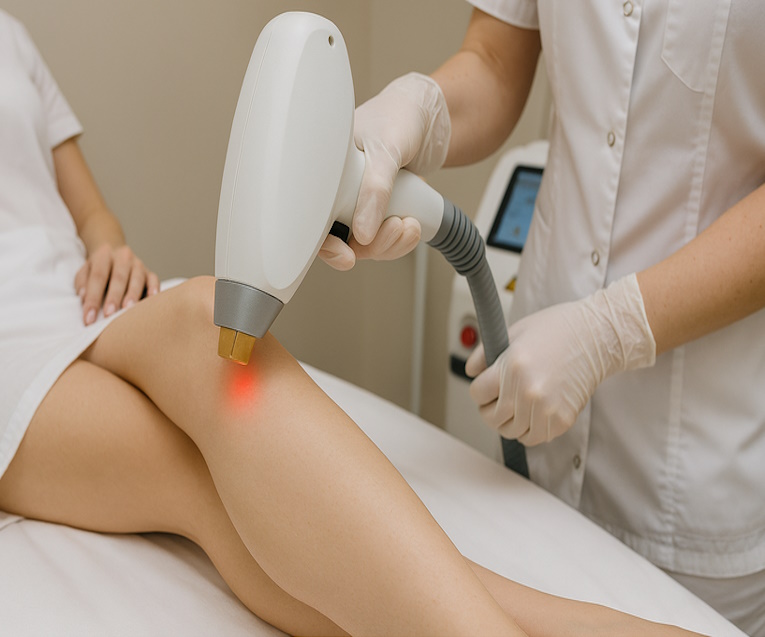 Удаление волос на ноге полностью